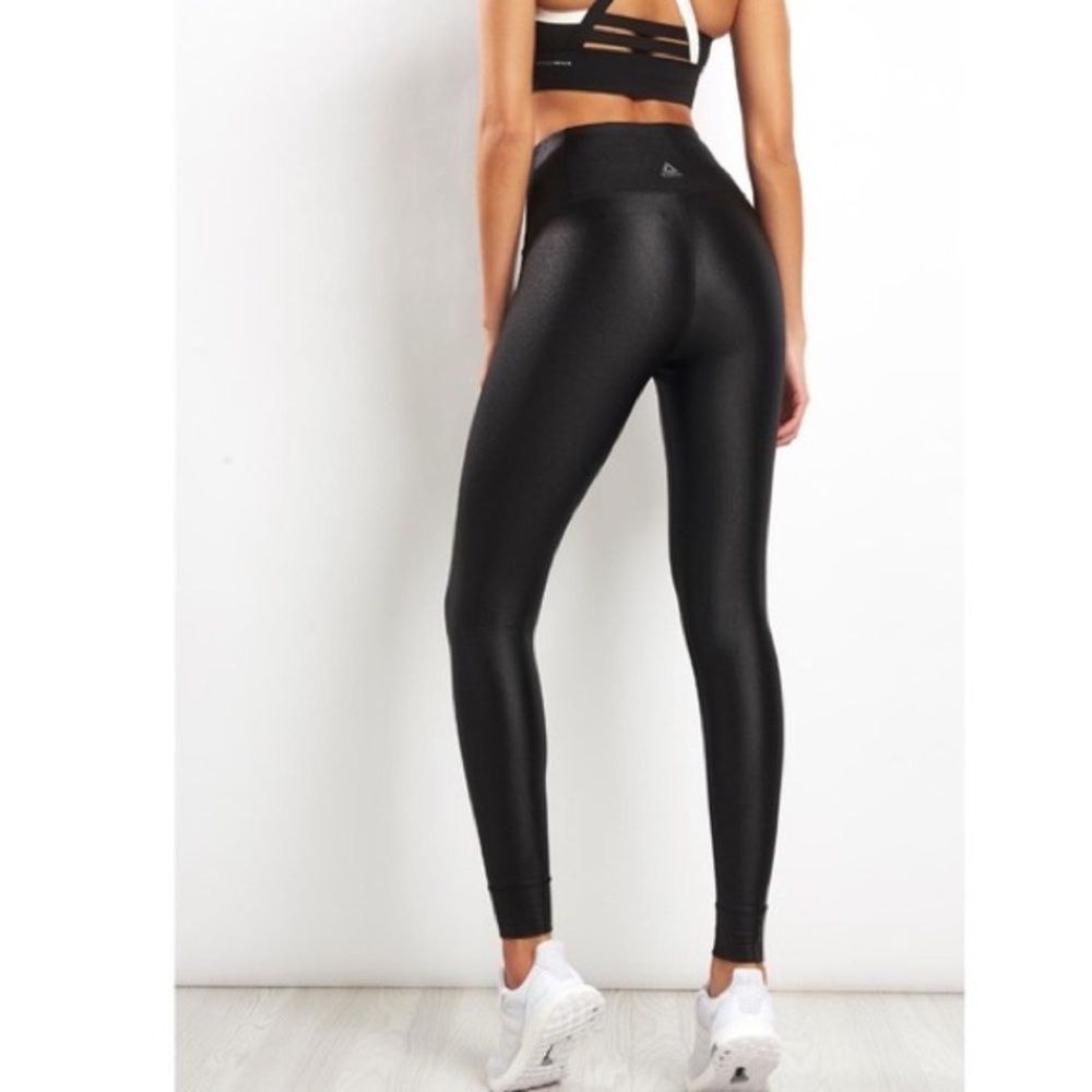 Metallic Black Reebok leggings